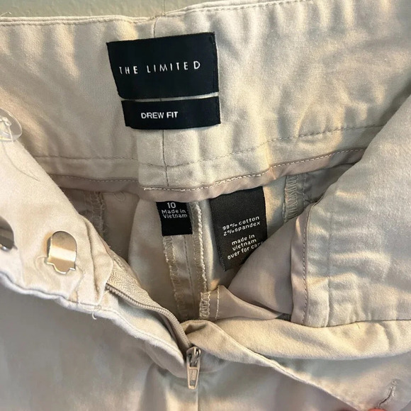 The Limited Drew Fit Khaki Capri Pants Size 10 Cropped Chinos Cotton Spring - Picture 8 of 9